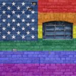 Pride wall with flag