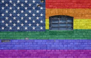 Pride wall with flag